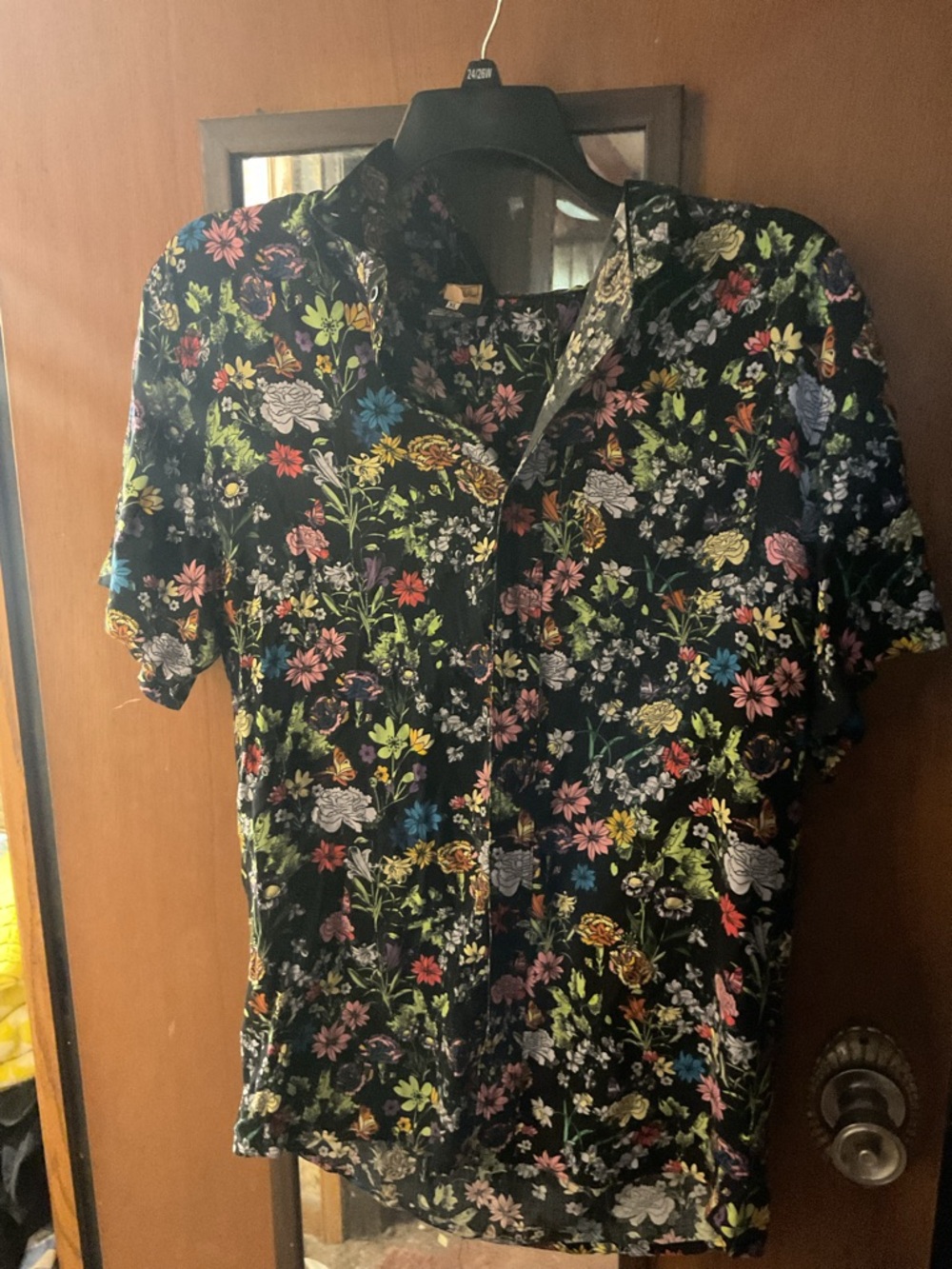 EMPYRE WOMAN Black Floral Button-Up Shirt